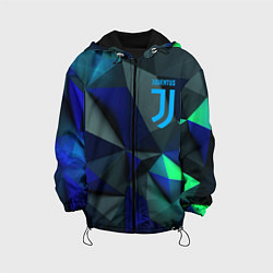Куртка с капюшоном детская Juventus blue abstract logo, цвет: 3D-черный