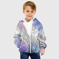 Куртка с капюшоном детская Текстура - Marine fantasy, цвет: 3D-белый — фото 2