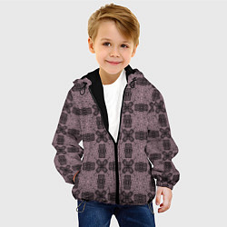 Куртка с капюшоном детская Ажурный коричнево - черный узор, цвет: 3D-черный — фото 2