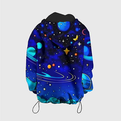 Детская куртка Мультяшный космос темно-синий / 3D-Черный – фото 2