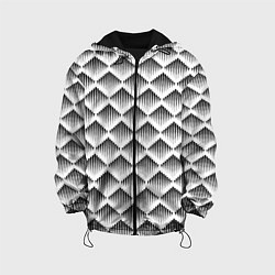 Куртка с капюшоном детская Ромбы из черных треугольников, цвет: 3D-черный