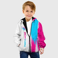 Куртка с капюшоном детская Poppy Playtime neon gradient style: по-вертикали, цвет: 3D-черный — фото 2