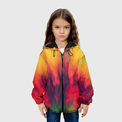 Куртка с капюшоном детская Огненный тай дай, цвет: 3D-черный — фото 2