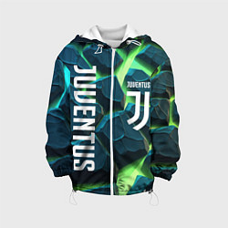 Куртка с капюшоном детская Juventus green neon, цвет: 3D-белый