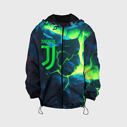 Куртка с капюшоном детская Juventus green neon, цвет: 3D-черный