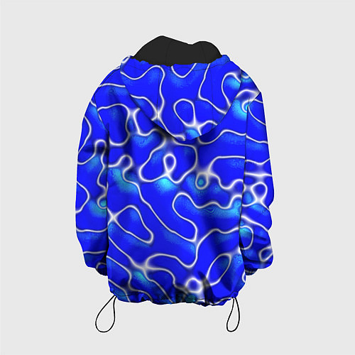 Детская куртка Синий волнистый рисунок / 3D-Черный – фото 2