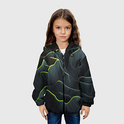 Куртка с капюшоном детская Рельефная текстура, цвет: 3D-черный — фото 2