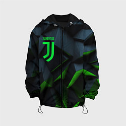 Куртка с капюшоном детская Juventus black green logo, цвет: 3D-черный