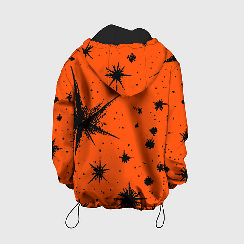 Детская куртка Огненный оранжевый абстракция / 3D-Черный – фото 2
