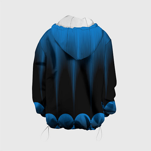 Детская куртка Сине-черный градиент в полоску / 3D-Белый – фото 2