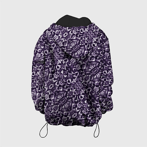Детская куртка Фиолетовый паттерн узоры / 3D-Черный – фото 2