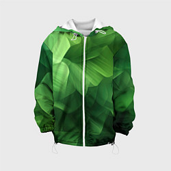 Куртка с капюшоном детская Green lighting background, цвет: 3D-белый