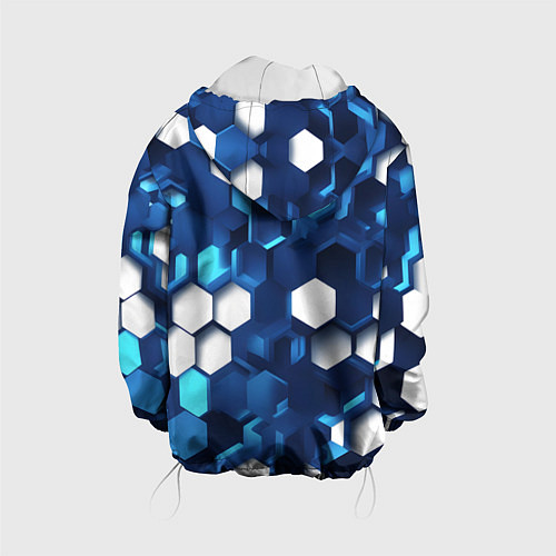 Детская куртка Cyber hexagon Blue / 3D-Белый – фото 2