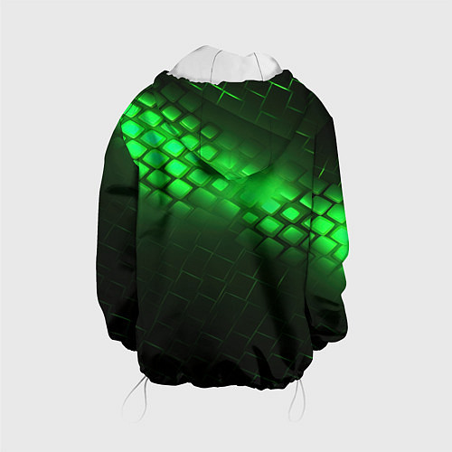 Детская куртка Неоновые зеленые пластины / 3D-Белый – фото 2