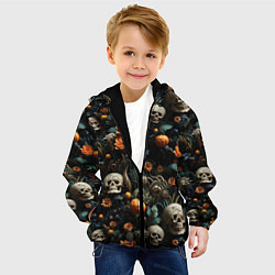 Куртка с капюшоном детская Мистер Череп, цвет: 3D-черный — фото 2