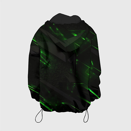 Детская куртка Dark black green abstract / 3D-Черный – фото 2
