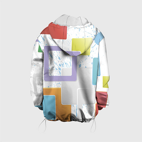 Детская куртка Абстрактный фон красочные квадраты гранж / 3D-Белый – фото 2