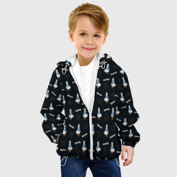 Куртка с капюшоном детская Гуси на темном фоне, цвет: 3D-белый — фото 2