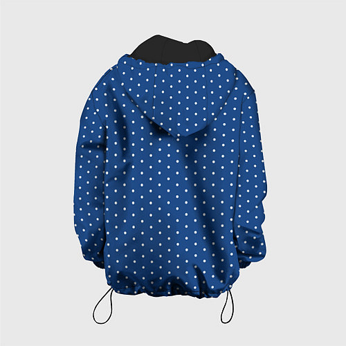 Детская куртка Синий в белый горошек / 3D-Черный – фото 2
