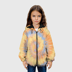 Куртка с капюшоном детская Tie-Dye дизайн, цвет: 3D-черный — фото 2