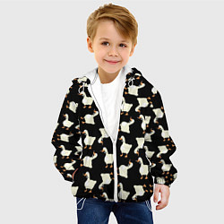 Куртка с капюшоном детская Паттерн с гусями, цвет: 3D-белый — фото 2