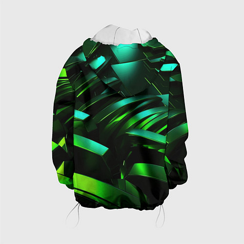 Детская куртка Dark green abstract / 3D-Белый – фото 2