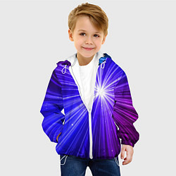 Куртка с капюшоном детская Космическое свечение, цвет: 3D-белый — фото 2