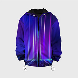 Куртка с капюшоном детская Neon glow - vaporwave - strips, цвет: 3D-черный