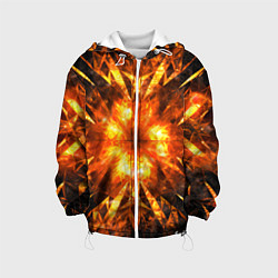 Куртка с капюшоном детская Fire abstract, цвет: 3D-белый