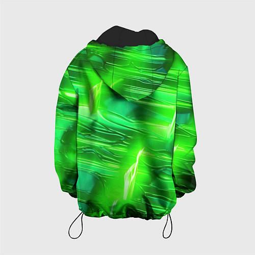 Детская куртка Яркий зеленый фон / 3D-Черный – фото 2