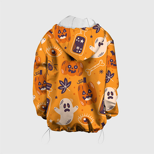 Детская куртка Хэллоуин - тыквы и приведенья / 3D-Белый – фото 2
