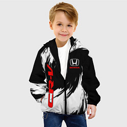 Куртка с капюшоном детская Honda - белые краски, цвет: 3D-черный — фото 2