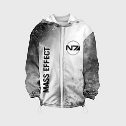 Куртка с капюшоном детская Mass Effect glitch на светлом фоне: надпись, симво, цвет: 3D-белый