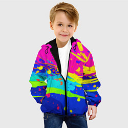 Куртка с капюшоном детская Красочная абстрактная композиция, цвет: 3D-черный — фото 2