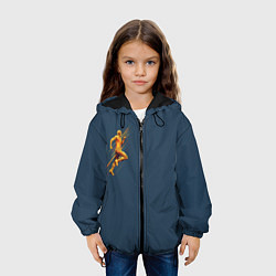 Куртка с капюшоном детская Золотой бегущий человек, цвет: 3D-черный — фото 2