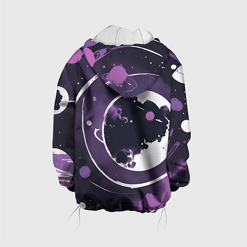 Детская куртка Фиолетовый космос - нейросеть / 3D-Белый – фото 2