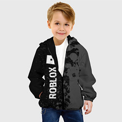 Куртка с капюшоном детская Roblox glitch на темном фоне: по-вертикали, цвет: 3D-черный — фото 2