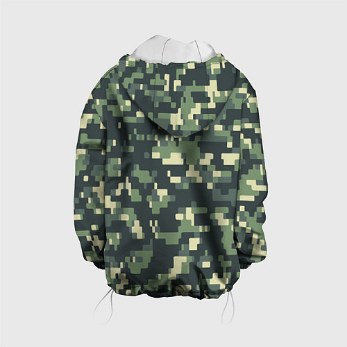 Детская куртка Арма 3 - зелёное хаки / 3D-Белый – фото 2