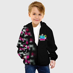 Куртка с капюшоном детская Игра в кальмара x Fall Guys, цвет: 3D-черный — фото 2