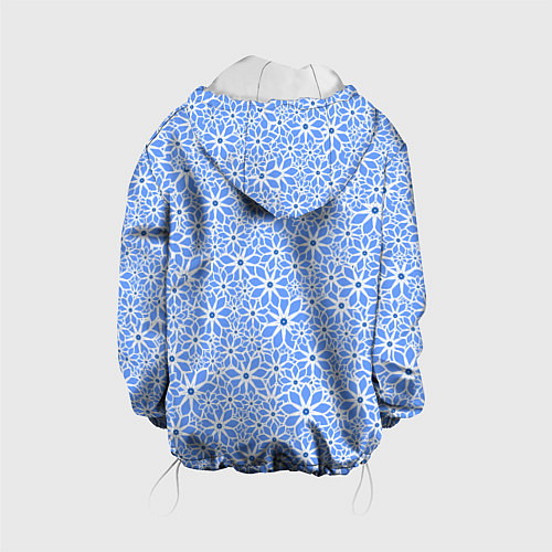 Детская куртка Цветочный паттерн голубой / 3D-Белый – фото 2