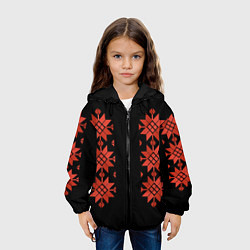 Куртка с капюшоном детская Удмуртский - вертикаль black 2, цвет: 3D-черный — фото 2