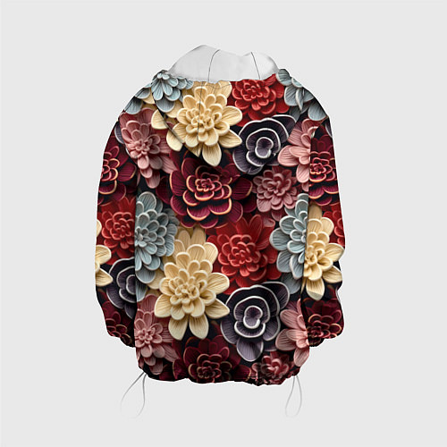 Детская куртка Объёмные цветы суккулента / 3D-Белый – фото 2