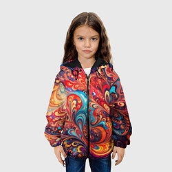 Куртка с капюшоном детская Новая гжель, цвет: 3D-черный — фото 2