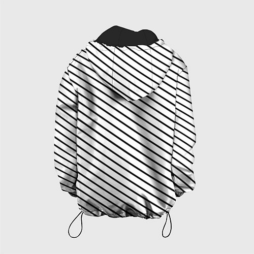 Детская куртка Черно-белые полосы паттерн / 3D-Черный – фото 2