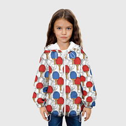 Куртка с капюшоном детская Настольный теннис - ракетки, цвет: 3D-белый — фото 2