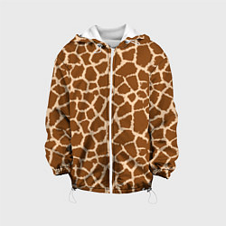 Куртка с капюшоном детская Кожа жирафа - giraffe, цвет: 3D-белый