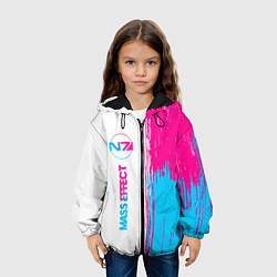 Куртка с капюшоном детская Mass Effect neon gradient style: по-вертикали, цвет: 3D-черный — фото 2
