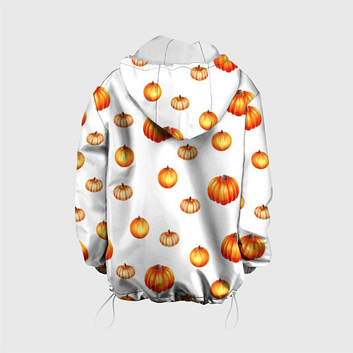 Детская куртка Оранжевые тыквы - паттерн / 3D-Белый – фото 2