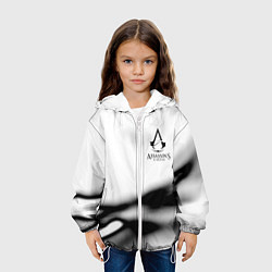 Куртка с капюшоном детская Assassins Creed logo texture, цвет: 3D-белый — фото 2