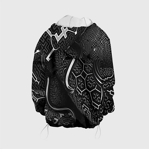 Детская куртка Чёрно-белая орнамент / 3D-Белый – фото 2